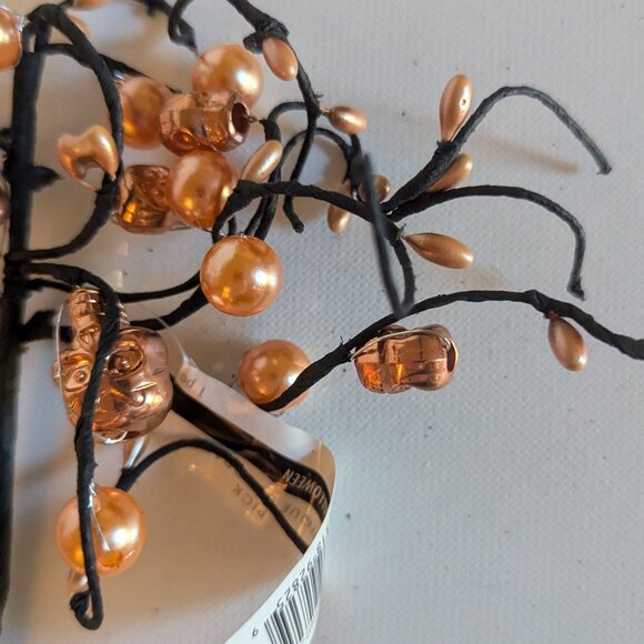 NWT 3 Goth Skulls Pearls Orange Halloween Decoration Floral Picks Ashland Decor - Picture 9 of 15